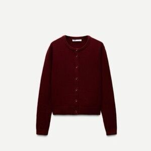 Zara Deep Red Women's Cardigan